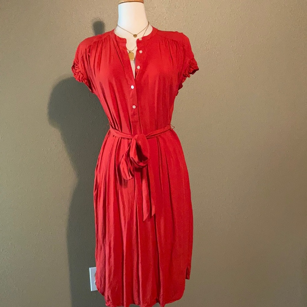 LOFT orange dress 100% Rayon, size M